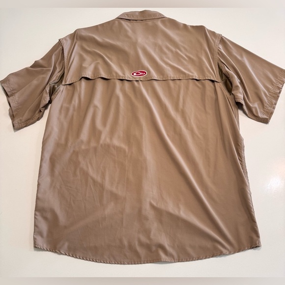 Drake Clothing Company Mens Vented Short Sleeve Oklahoma OU Shirt Size Large Tan - Picture 2 of 9